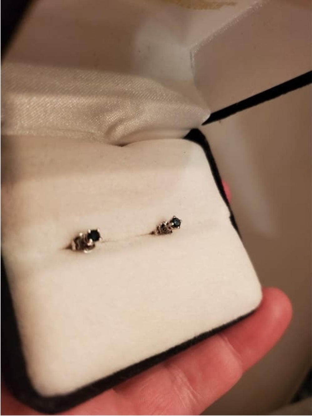 Delicate Black Stone Stud Earrings - Women Jewelry